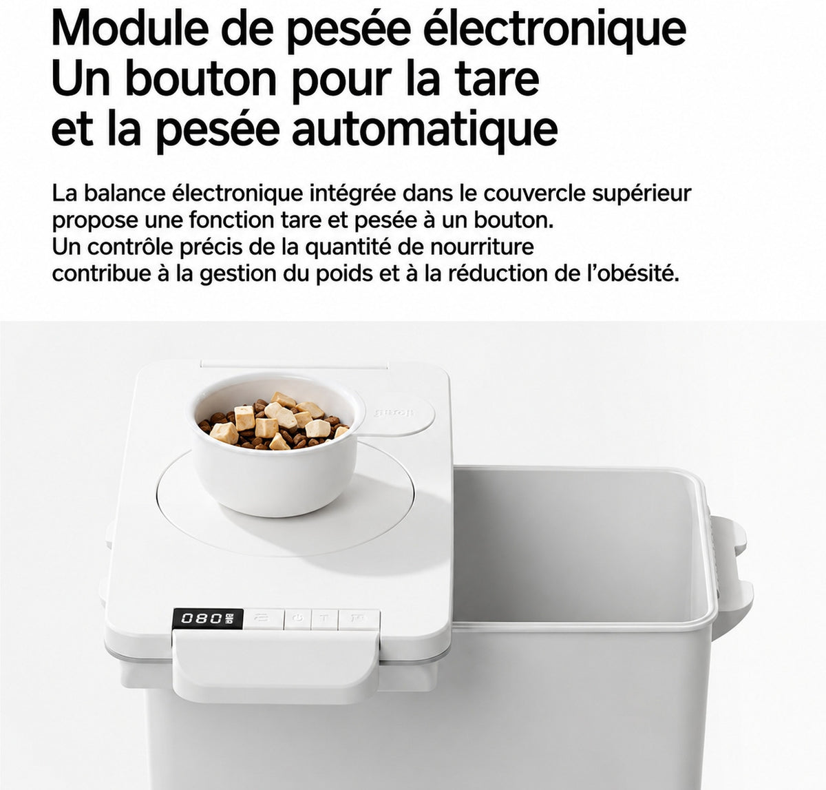 pidan — Boîte à croquettes sous vide 15 L avec balance