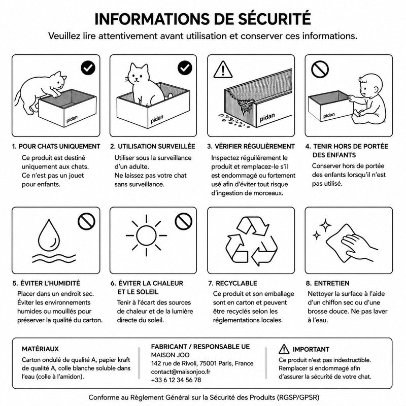 pidan — Griffoir boîte en carton, 3 surfaces