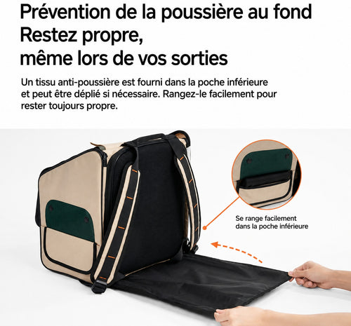 pidan — Sac de transport extensible avec bac à litière