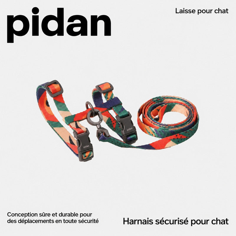 pidan — Ensemble harnais réglable et laisse pour chat